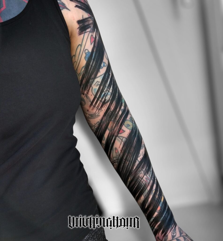 The Best Abstract Tattoo Artist in Amsterdam, Brushstroke Tattoo, Blackwork Tattoo by Bobby Grey