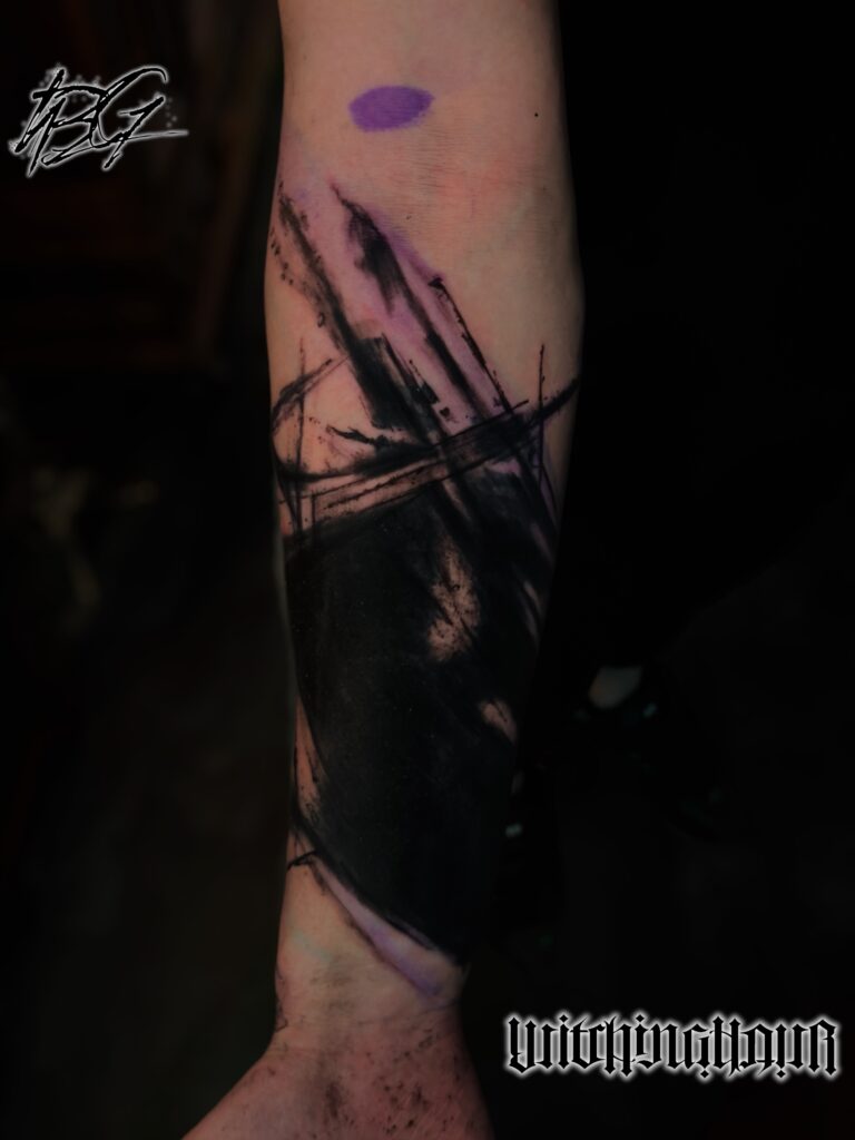 Abstract Blackwork Brushstroke Tattoo by The Best Tattoo Artist Bobby Grey